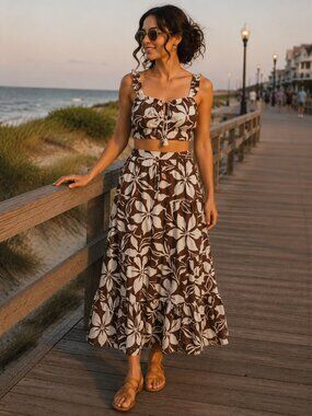 club z collection dress CLUB Z COLLECTION Smocked Tube Top Multi Colored Maxi Dress Small